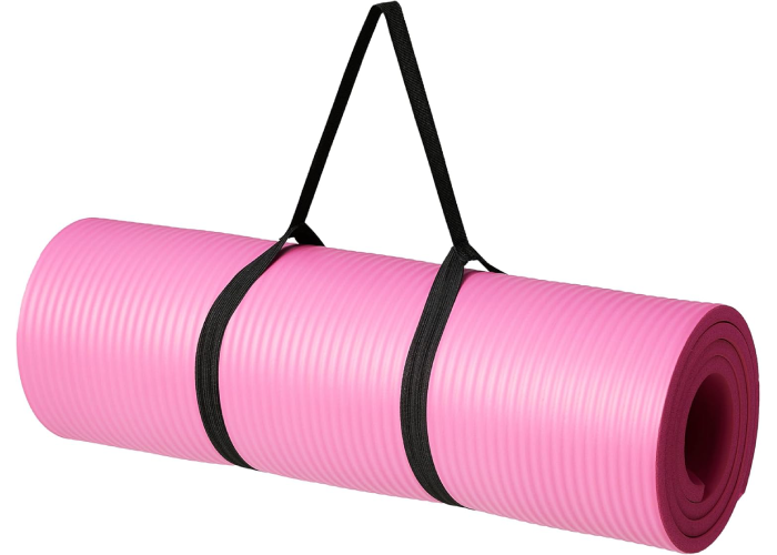 Dicke Yoga-Übungsmatte mit Tragegurt, gepolsterte Unterstützung, für Fitness- und Fitnessstudio-Workouts